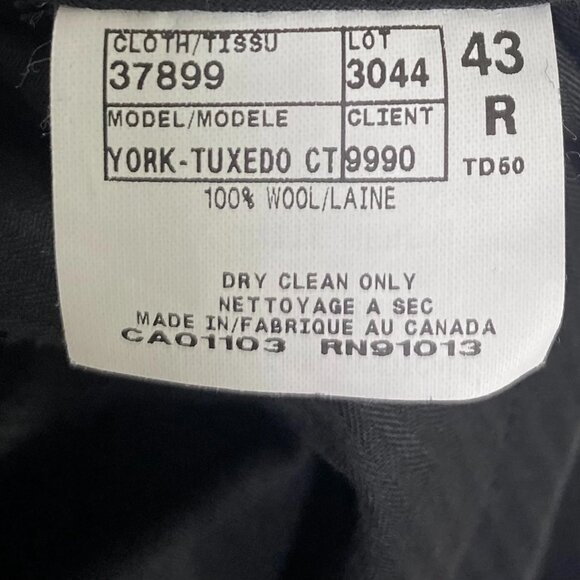 Jack Victor Tuxedo Suit Black York Super 100's Blazer Jacket 48R + Pants 43R - Picture 15 of 15
